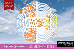 Abstract Doodle Wind Spinner Sublimation PNG - Modern Round Product Image 1