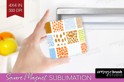 Abstract Doodle Magnet Sublimation - Modern Texture Square Product Image 1