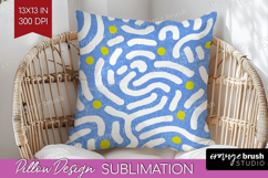 Abstract Doodle Pillow Sublimation - Modern Texture Pillow Product Image 1