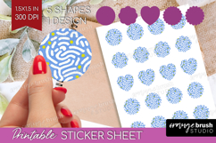 Abstract Doodle Round Sticker - Modern Texture Printable Product Image 1