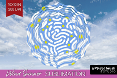 Abstract Doodle Wind Spinner Sublimation PNG - Modern Round Product Image 1