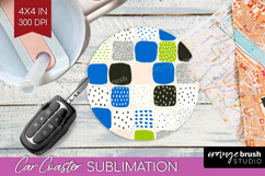 Abstract Doodle Car Coaster - Modern Texture Coaster PNG Product Image 1