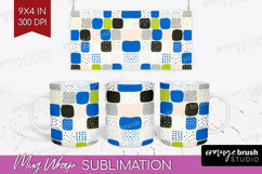 Abstract Doodle Mug Wrap - Modern Texture Mug PNG Product Image 1
