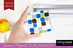 Abstract Doodle Magnet Sublimation - Modern Texture Square Product Image 1