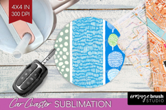 Abstract Doodle Car Coaster - Modern Texture Coaster PNG Product Image 1