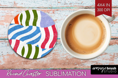 Abstract Doodle Round Coaster - Modern Texture Coaster PNG Product Image 1