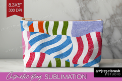 Abstract Doodle Cosmetic Bag - Modern Texture Makeup Bag PNG Product Image 1