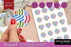 Abstract Doodle Round Sticker - Modern Texture Printable Product Image 1