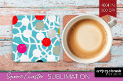 Abstract Doodle Square Coaster - Modern Texture Coaster PNG Product Image 1