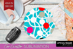 Abstract Doodle Car Coaster - Modern Texture Coaster PNG Product Image 1