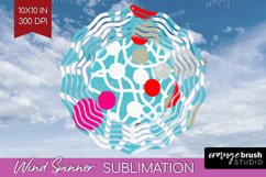 Abstract Doodle Wind Spinner Sublimation PNG - Modern Round Product Image 1