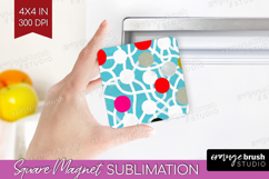 Abstract Doodle Magnet Sublimation - Modern Texture Square Product Image 1