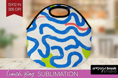 Abstract Doodle Lunch Bag - Modern Texture Lunch Bug PNG Product Image 1