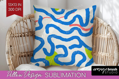 Abstract Doodle Pillow Sublimation - Modern Texture Pillow Product Image 1
