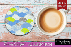 Abstract Doodle Round Coaster - Modern Texture Coaster PNG Product Image 1