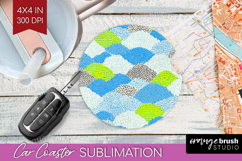 Abstract Doodle Car Coaster - Modern Texture Coaster PNG Product Image 1