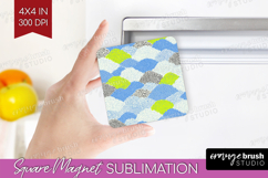Abstract Doodle Magnet Sublimation - Modern Texture Square Product Image 1