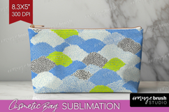 Abstract Doodle Cosmetic Bag - Modern Texture Makeup Bag PNG Product Image 1