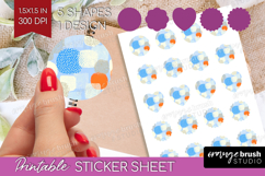 Abstract Doodle Round Sticker - Modern Texture Printable Product Image 1