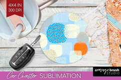 Abstract Doodle Car Coaster - Modern Texture Coaster PNG Product Image 1