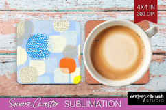 Abstract Doodle Square Coaster - Modern Texture Coaster PNG Product Image 1