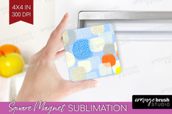 Abstract Doodle Magnet Sublimation - Modern Texture Square Product Image 1