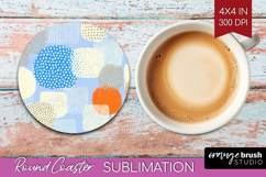 Abstract Doodle Round Coaster - Modern Texture Coaster PNG Product Image 1