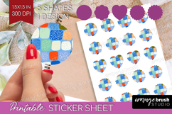 Abstract Doodle Round Sticker - Modern Texture Printable Product Image 1