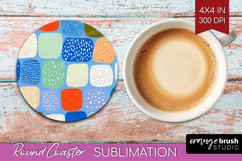Abstract Doodle Round Coaster - Modern Texture Coaster PNG Product Image 1