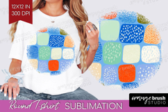 Abstract Doodle Round Tshirt Background - Modern Texture PNG Product Image 1