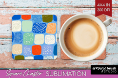 Abstract Doodle Square Coaster - Modern Texture Coaster PNG Product Image 1