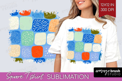Abstract Doodle Square Tshirt Background - Modern Texture Product Image 1