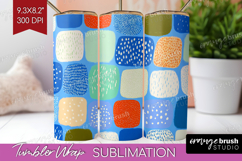 Abstract Doodle Tumbler Wrap - Modern Texture Tumbler PNG Product Image 1