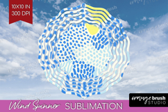 Abstract Doodle Wind Spinner Sublimation PNG - Modern Round Product Image 1