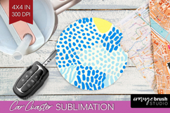 Abstract Doodle Car Coaster - Modern Texture Coaster PNG Product Image 1