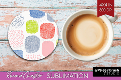 Abstract Doodle Round Coaster - Modern Texture Coaster PNG Product Image 1