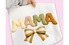 Mother's Day PNG, Crochet MAMA PNG, Faux Yarn Mama Bow PNG Product Image 3