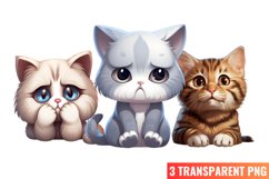 Sad Cats Sublimation Clipart, Sad Cats Sublimation Product Image 1