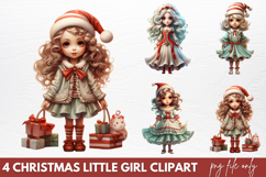 Christmas Little Girl Clipart PNG Product Image 1