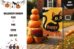 Retro Garden Flag Design, Cartoon Halloween Garden Flag Product Image 1