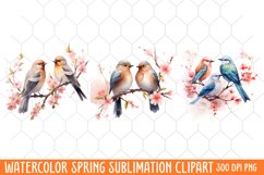Watercolor Spring Clipart, Hello Spring Clipart Product Image 1