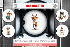 Reindeer and Friends Car Coaster Product Image 1