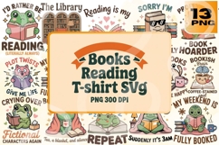 Books Reading T-shirt SVG Bundle Product Image 1