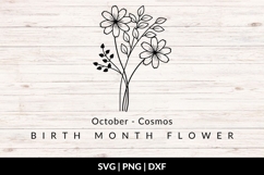 October Birth Flower Bouquet SVG - Cosmos Product Image 1