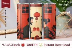 Christmas Tumbler Wrap Design, Love Tumbler Sublimation Product Image 1