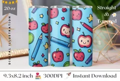 Cute School Tumbler Design, Back to School Sublimation PNG Product Image 1