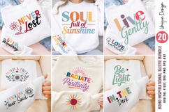 Boho Inspirational Sleeve SVG Bundle, Positive Quotes SVG Product Image 1