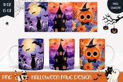 Halloween Bats Mug Wrap, Kids Halloween Mug Design Product Image 1