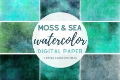 Moss and Sea Scrapbooking Digital Paper Blues Greens Subbing Product Image 1