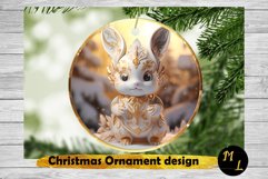 Bunny Christmas Ornament,Christmas Ornament Sublimation Product Image 1